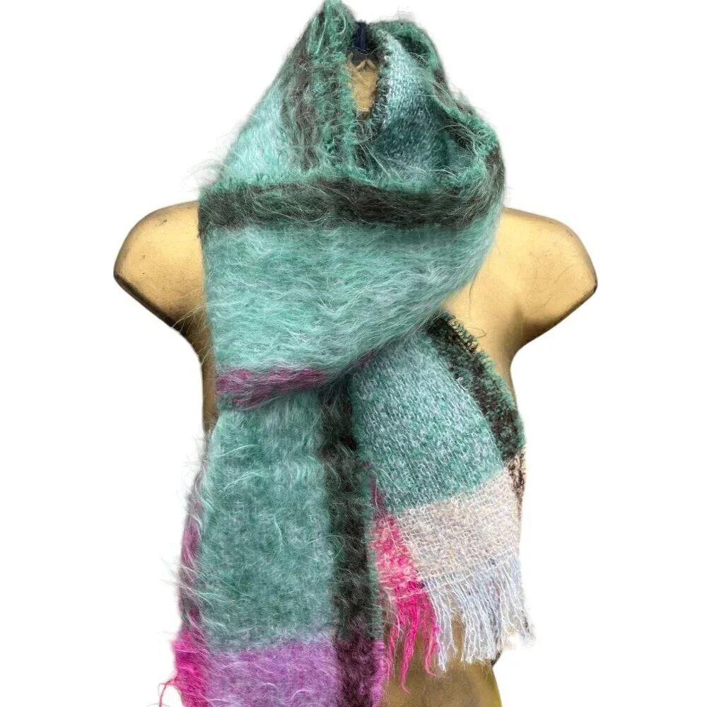 Vintage Mohair Wool Scarf Long Fairy Goth Made in England Georgina von Etzdorf